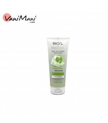 شوینده صورت ژلی اسکراب‌دار بیول حاوی ماچا 200 میلی‌لیتر