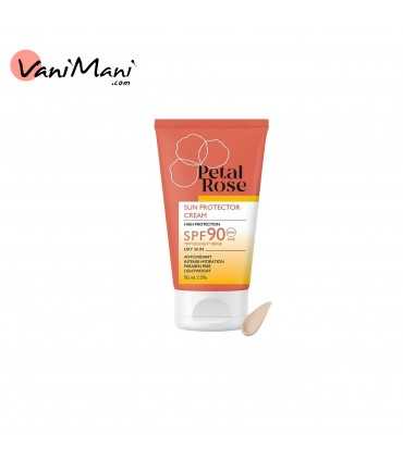 کرم ضد آفتاب رنگی پتال رز SPF 90 مناسب پوست خشک حجم 50 میلی لیتر