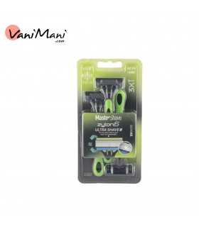 خودتراش مردانه 6 لبه مستر شیو مدل MASTER SHAVE Zylon بسته 3 عددی