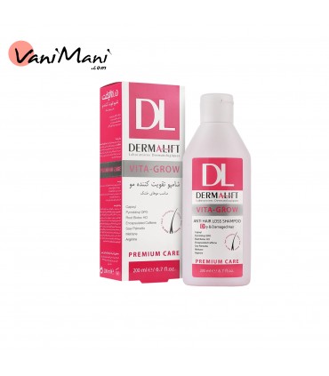 شامپو تقویت کننده و ضد ریزش درمالیفت ویتاگرو DERMALIFT VITA GROW مناسب مو خشک حجم 200میلی لیتر