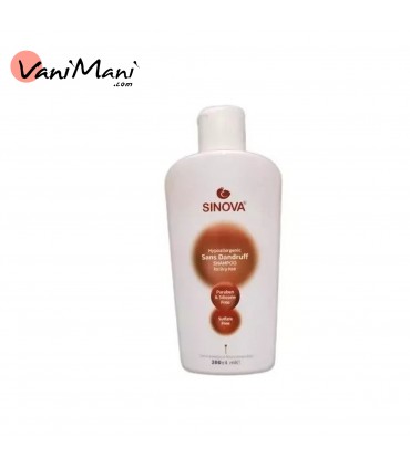 شامپو ضد شوره مو خشک بدون سولفات سینوا SINOVA حجم 200 میلی‌لیتر