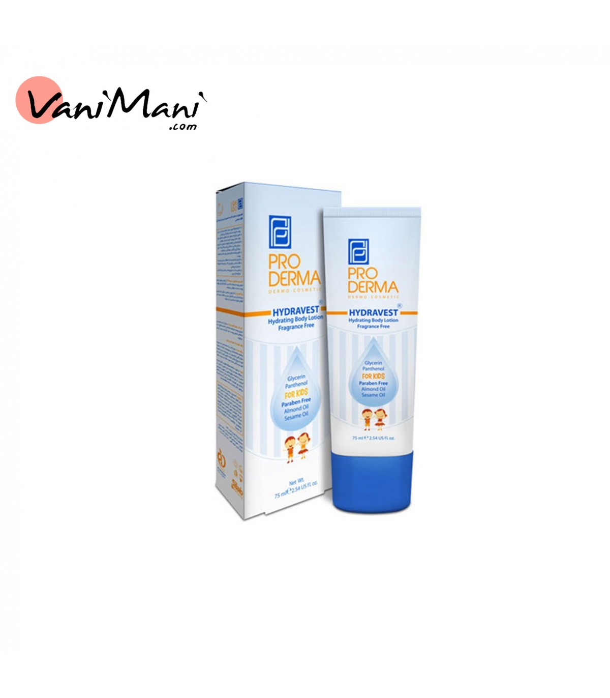 لوسیون مرطوب کننده صورت و بدن کودکان پرودرما 75 میلی PRODERMA HYDRAVEST