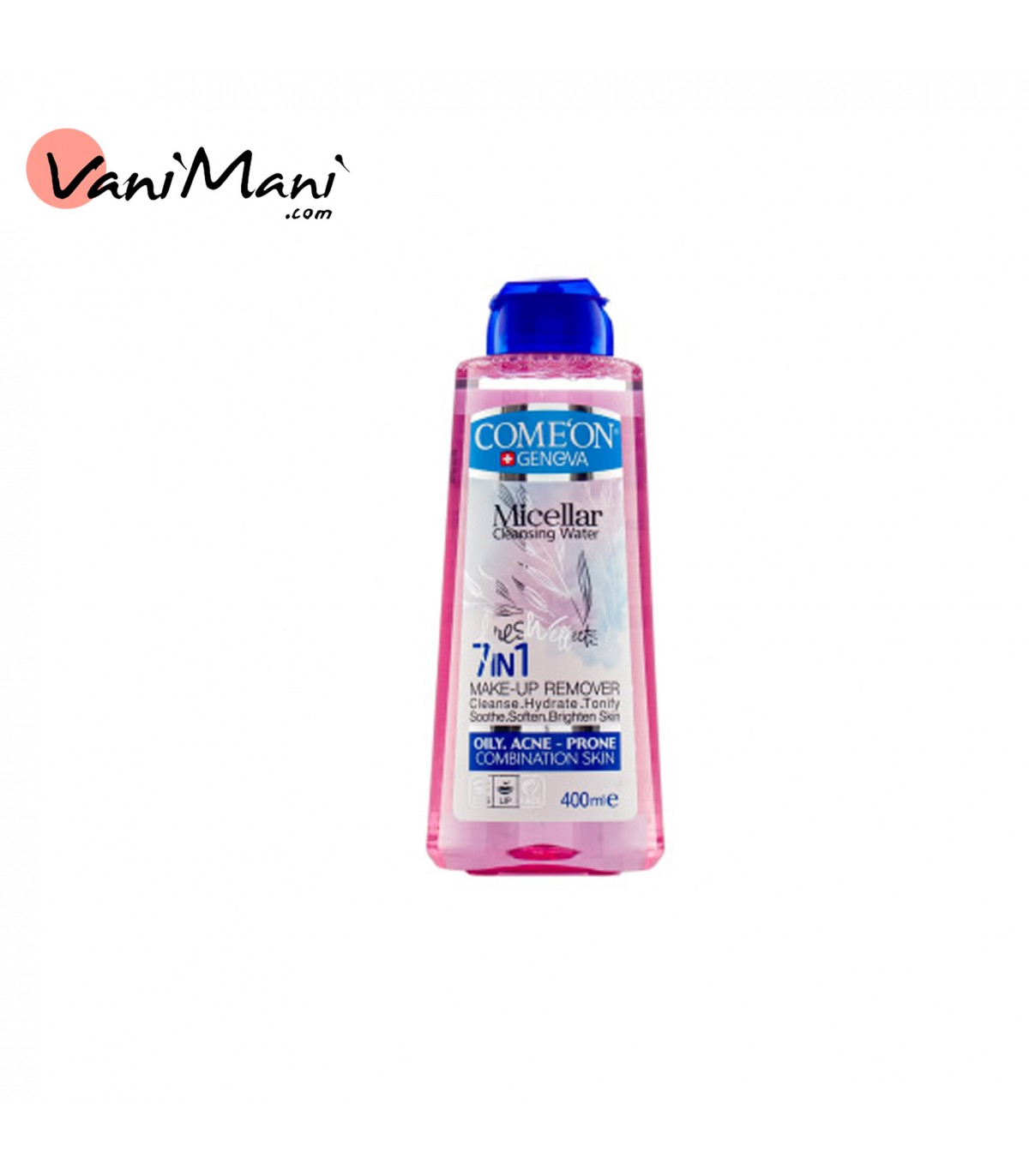 میسلار واتر پاک کننده آرایش کامان مناسب پوست چرب و دارای جوش حجم 400 میلی لیتر