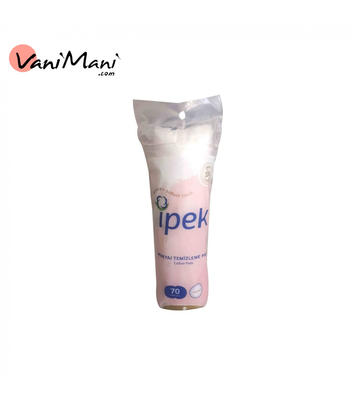 پد سکه ای آرایش پاک کن طرح ایپک ipek بدون دور دوخت 70 عدد