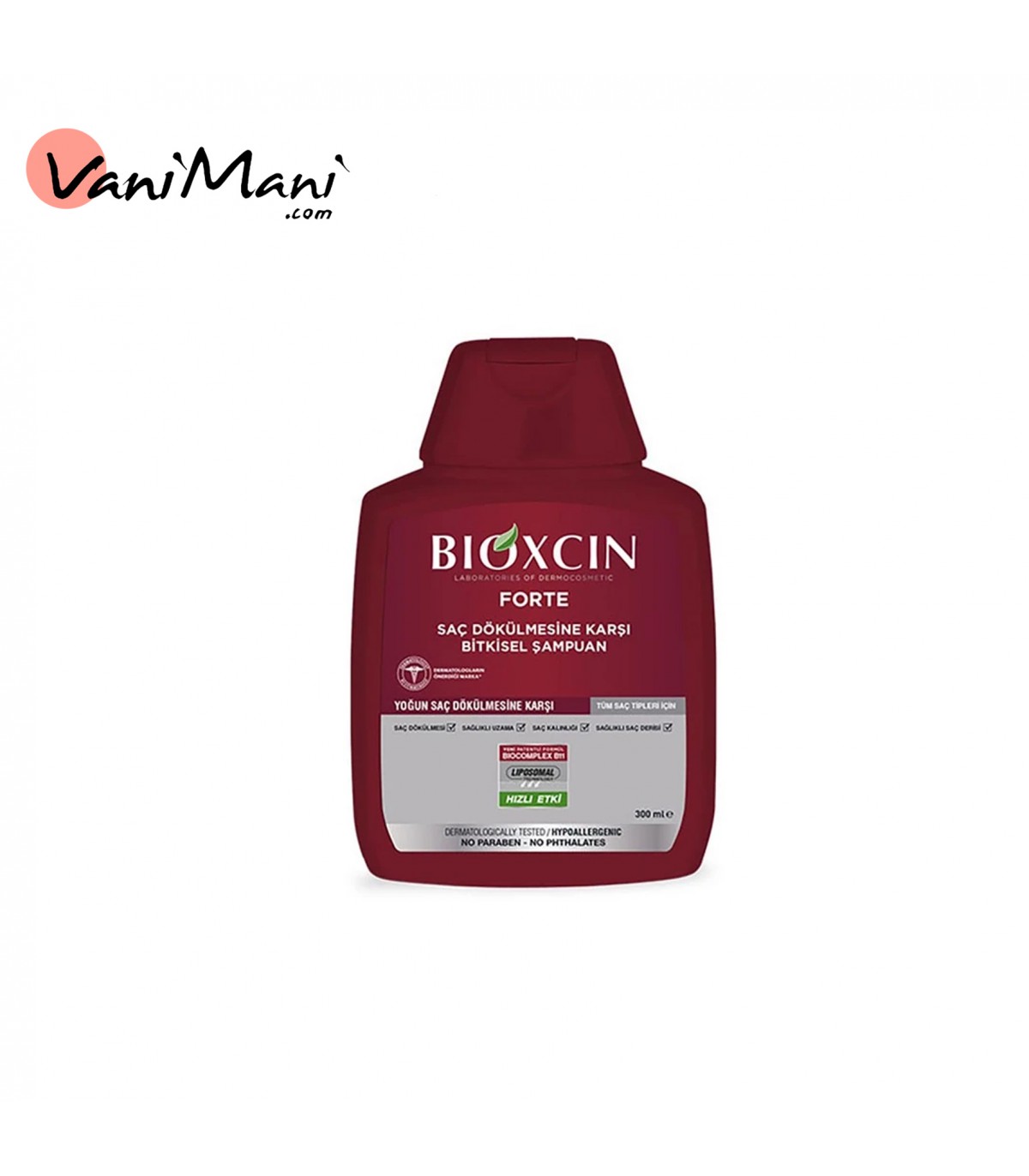 شامپو بیوکسین قرمز ضد ریزش مو مدل فورته حجم 300 میلی‌لیتر