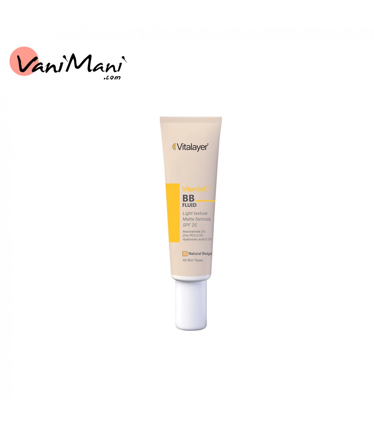 بی بی کرم فلوئید ویتالیر بژ طبیعی با SPF25 دارای ویتامین C حجم 30 میلی لیتر