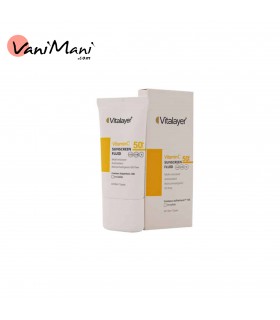 فلوئید ضد آفتاب ویتالیر ویتامین سی SPF50 با رنگ بژ روشن 50 میلی