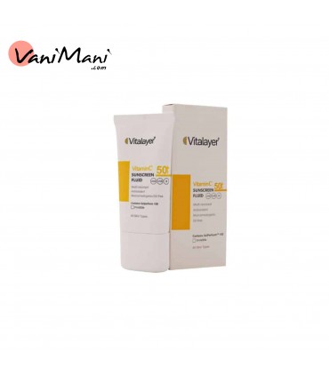 فلوئید ضد آفتاب ویتالیر VITALAYER ویتامین سی SPF50 با رنگ بژ روشن 50 میلی