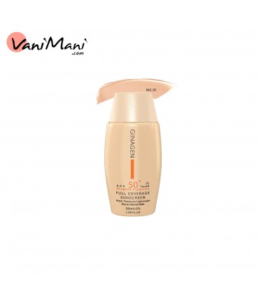 کرم ضدآفتاب رنگی ژیناژن مدل 01 مناسب پوست خشک و نرمال SPF 50 حجم 50 میل