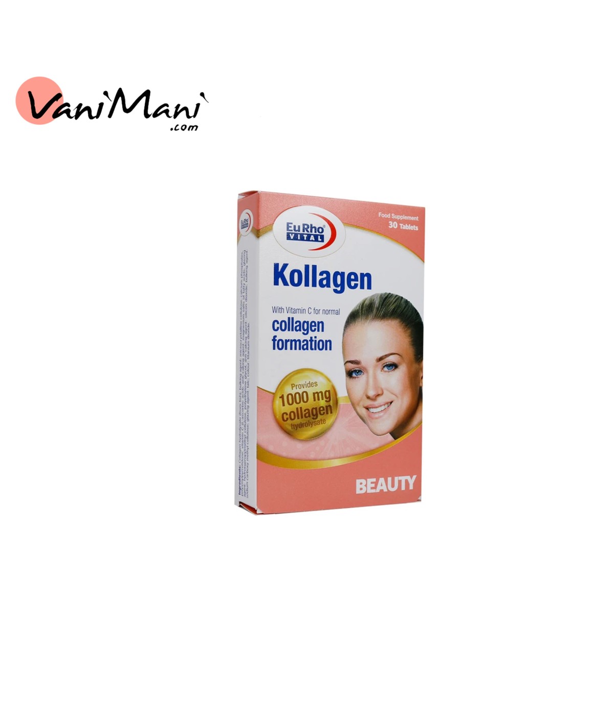 قرص کلاژن یوروویتال 1000 میلی‌گرم EURHO VITAL بسته 30 عددی