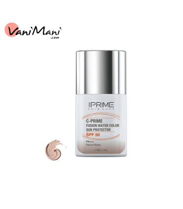 کرم ضد آفتاب فلوئیدی رنگی بژ طبیعی پرایم PRIME با SPF50 دارای ویتامین C حجم 40میلی لیتر