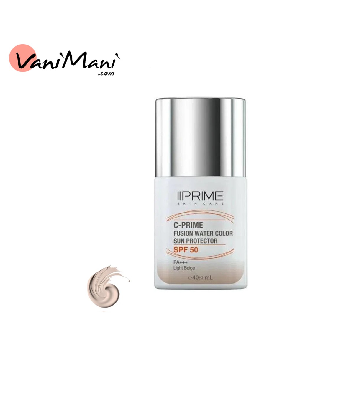 کرم ضد آفتاب فلوئیدی رنگی بژ روشن پرایم PRIME با SPF50 دارای ویتامین C حجم 40میلی لیتر