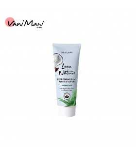 ماسک و اسکراب آلوئه ورا و آب نارگیل لاونیچر ا LOVE NATURE Refreshing 2-in-1 Mask & Scrub with Organic